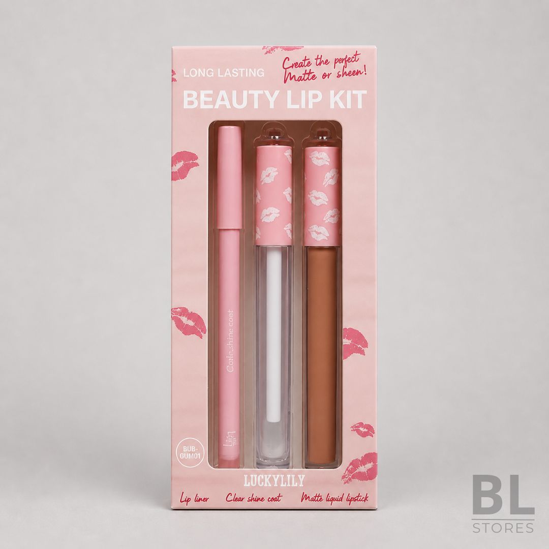 Kit Luckylily Nude con Delineador, Brillo y Labial Líquido Mate