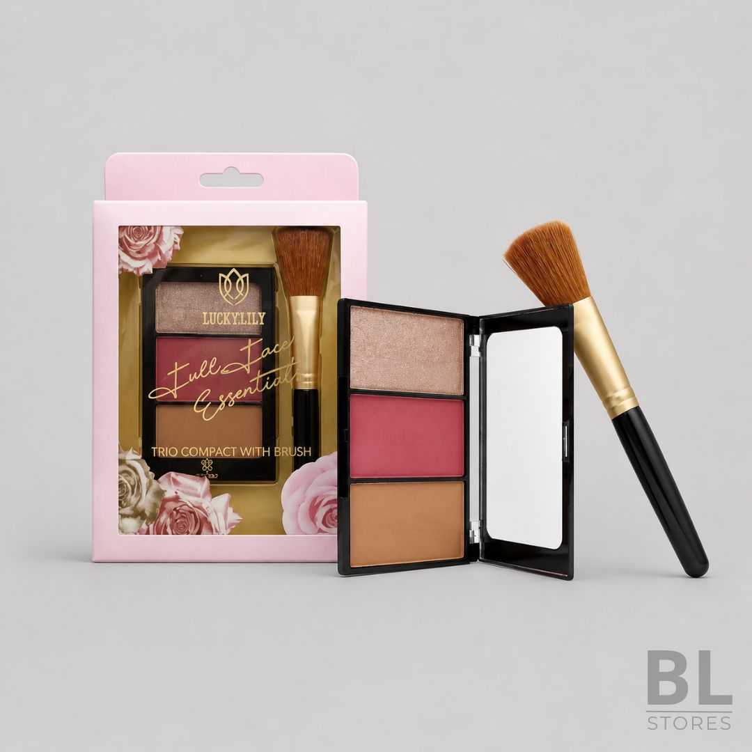 Pack Iluminador, Rubor, Contorno + Brocha - Luckylily
