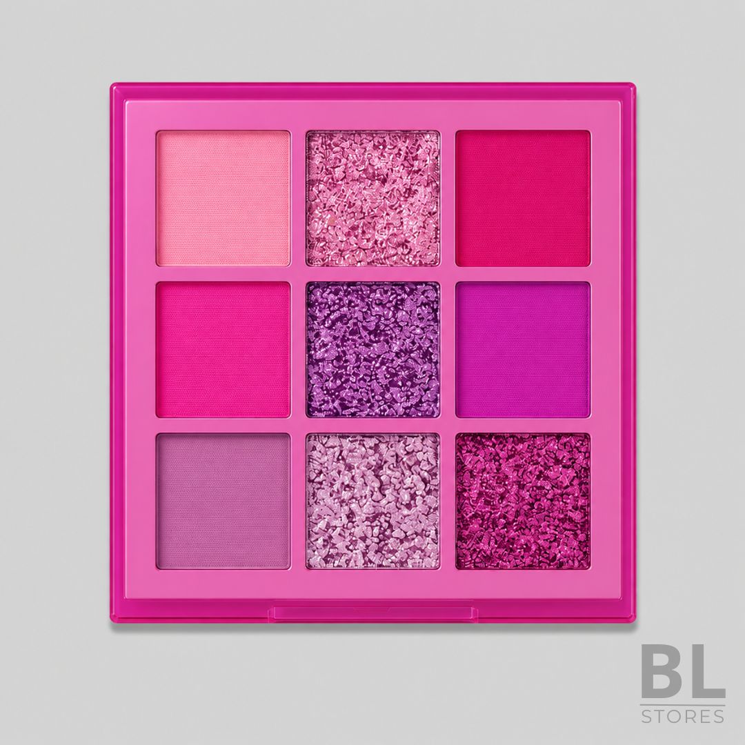 Paleta de Sombras 9 Colores Neón Fucsia - Luckylily