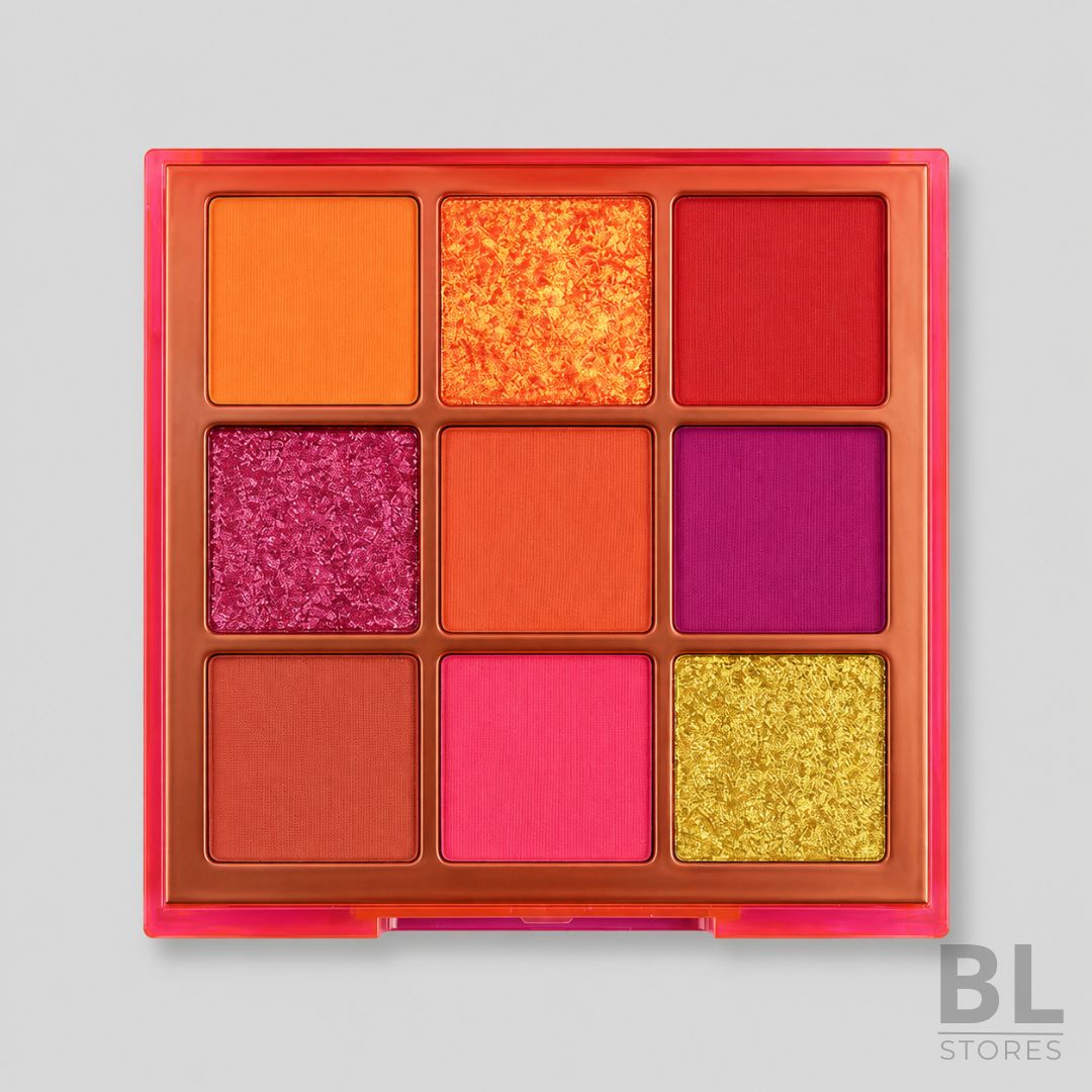 Paleta de Sombras 9 Colores Neón Roja - Luckylily