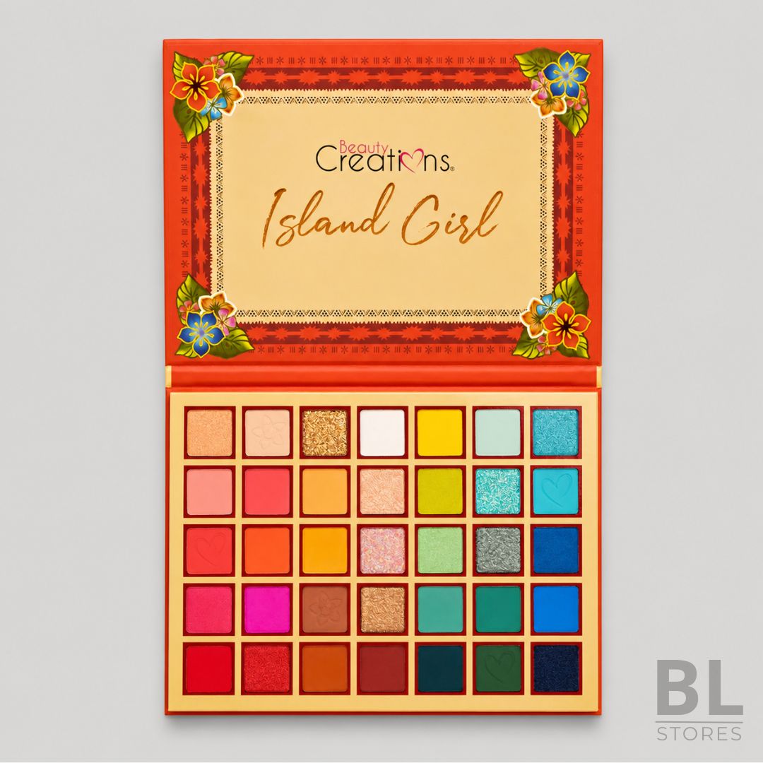 Paleta de Sombras Beauty Creations Island Girl 35 Tonos es una paleta de maquillaje colorida y versátil, ideal para crear looks de ojos vibrantes, tropicales y llenos de personalidad. Incluye 35 sombras en tonos cálidos, rojos, rosados, naranjos, amarillos, verdes, azules, turquesas y neutros, con acabados mate y shimmer para difuminar, iluminar y dar intensidad a la mirada. Es perfecta para maquillaje artístico, fiestas, eventos, sesiones de fotos o para quienes buscan una paleta completa con colores llamativos en un solo producto. Su diseño inspirado en flores y estilo tropical la convierte en una opción práctica y atractiva para sumar al cosmetiquero. Encuentra la Paleta de Sombras Beauty Creations Island Girl en BL Stores, tu tienda online en Chile para comprar maquillaje, paletas de sombras, cosméticos y productos de belleza con variedad, estilo y confianza.
