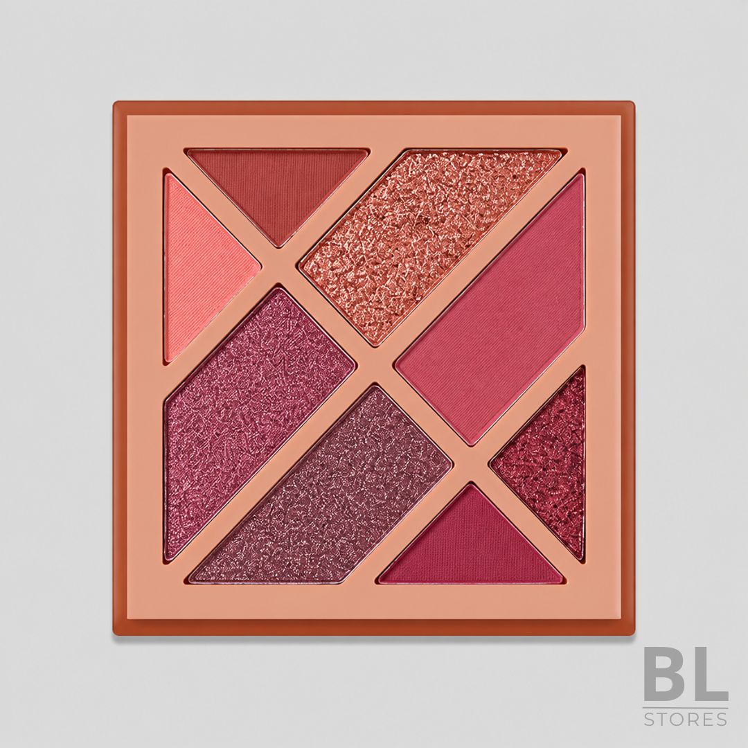 Paleta de Sombras Lucky Lily Geométrica Rose Glam Mate y Shimmer