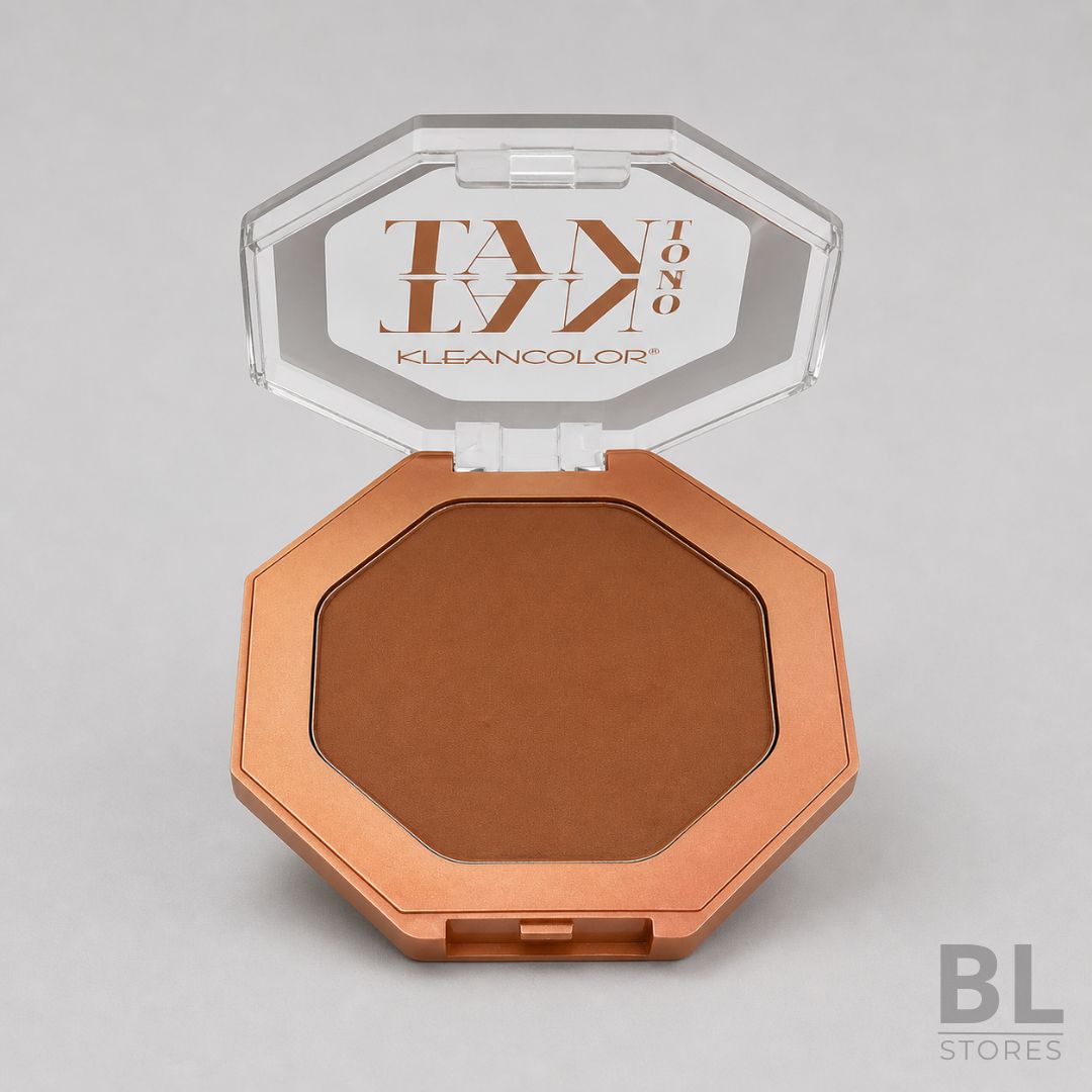 Kleancolor Tan Tono Polvo Compacto Bronceador es un producto de maquillaje en polvo ideal para aportar calidez, definición y un acabado bronceado natural al rostro. Su formato compacto octagonal con tapa transparente permite ver el tono y facilita su uso diario, ya sea para marcar pómulos, contornear suavemente, dar efecto sun kissed o complementar un maquillaje más producido para eventos y salidas. Su textura en polvo permite una aplicación práctica con brocha, ayudando a construir intensidad según el resultado deseado. Si buscas un bronceador compacto, polvo bronceador, maquillaje para contorno, bronzer o productos Kleancolor en Chile, encuentra el Kleancolor Tan Tono Polvo Compacto Bronceador en BL Stores, tu tienda online para comprar maquillaje y cosméticos de forma simple, segura y confiable.