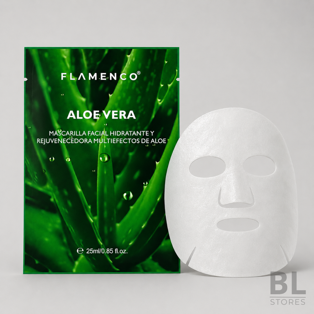 Mascarilla Facial Hidratante Rejuvenecedora Multiefectos Aloe Vera Flamenco