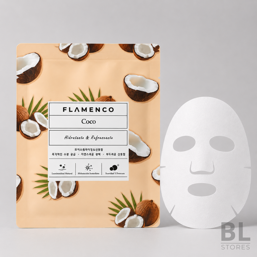 Mascarilla Facial Hidratante y Refrescante de Coco Flamenco
