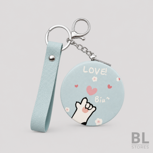 Espejo Llavero Doble con Aumento Gatito Love