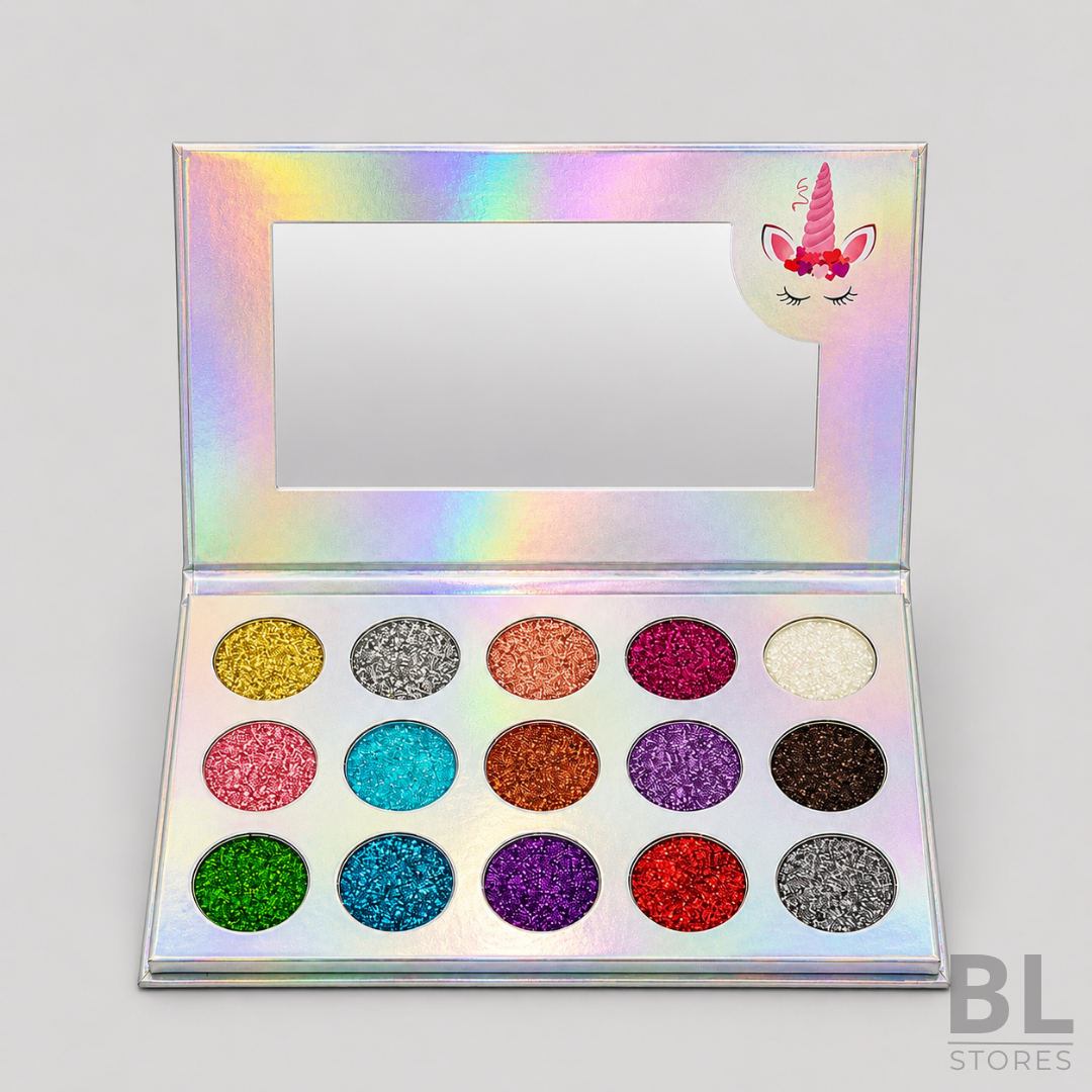 Paleta de Glitter 15 colores Unicorn Dream Silver Mocallure
