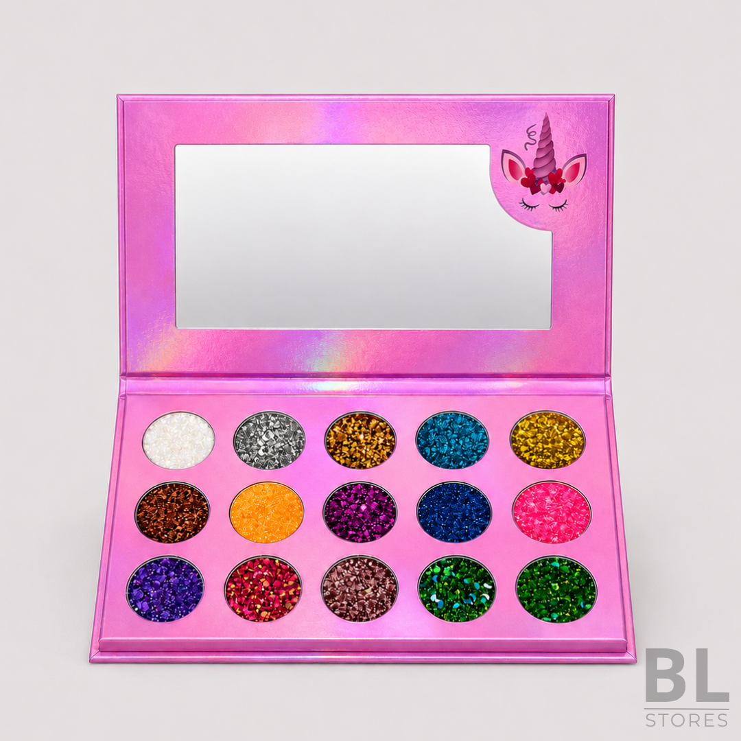 Paleta de Glitter 15 colores Unicorn Dream Gold Pink Mocallure