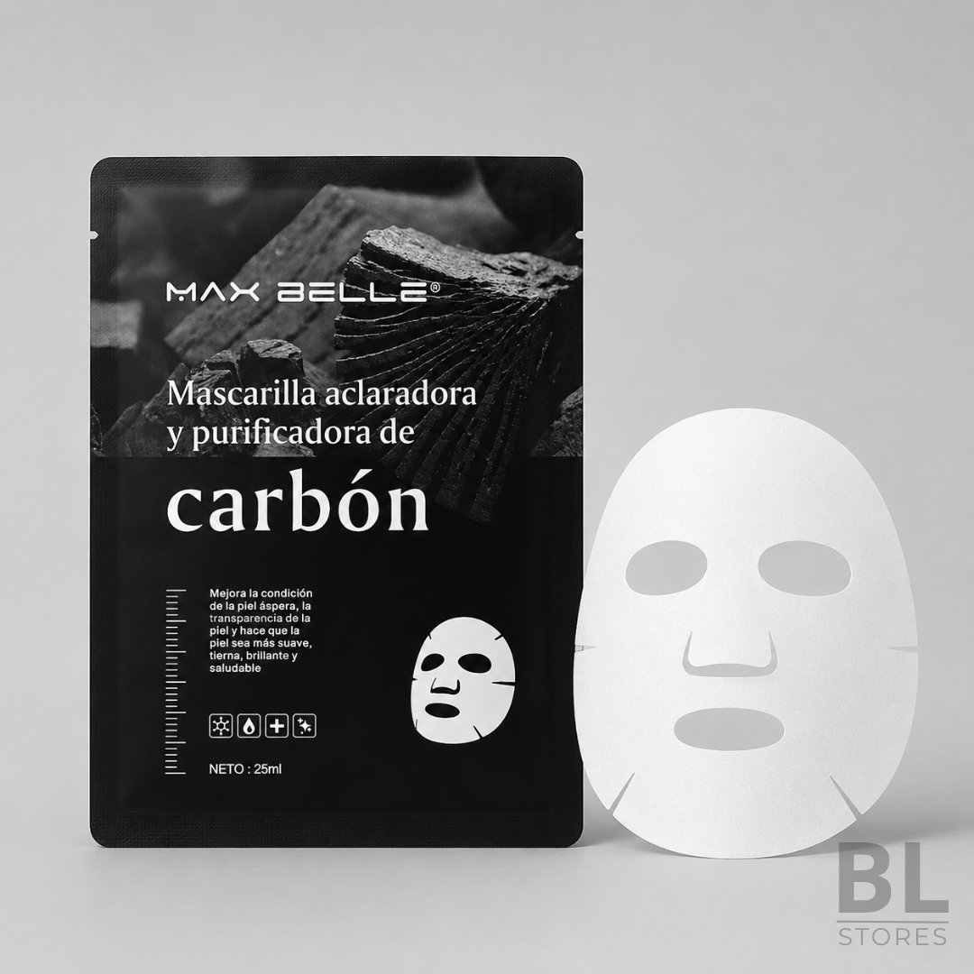 Mascarilla Facial Aclaradora y Purificadora de Carbón Max Belle