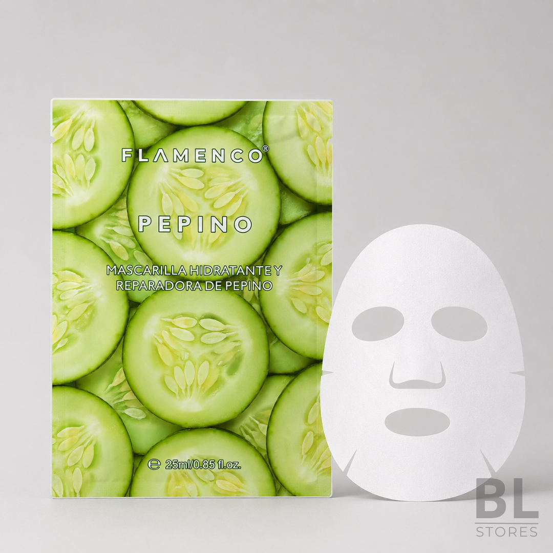 Mascarilla Facial Hidratante y Reparadora de Pepino Flamenco