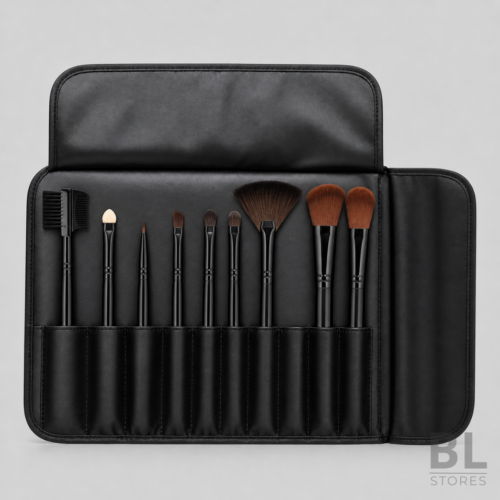 Kit de 9 brochas de maquillaje Negro envolvente