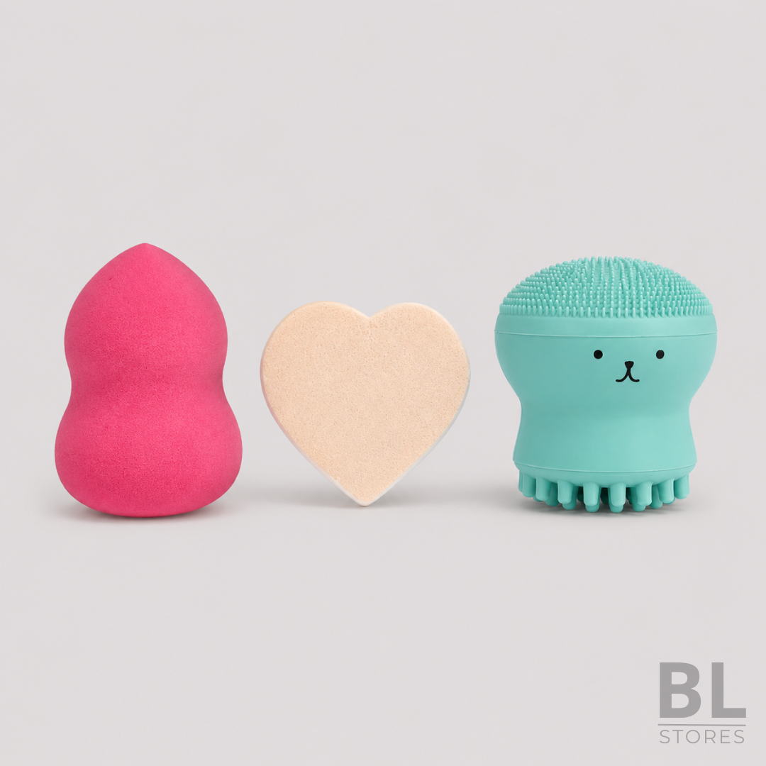 Pack Pulpito masajeador + Esponja Corazón - Colores Surtidos