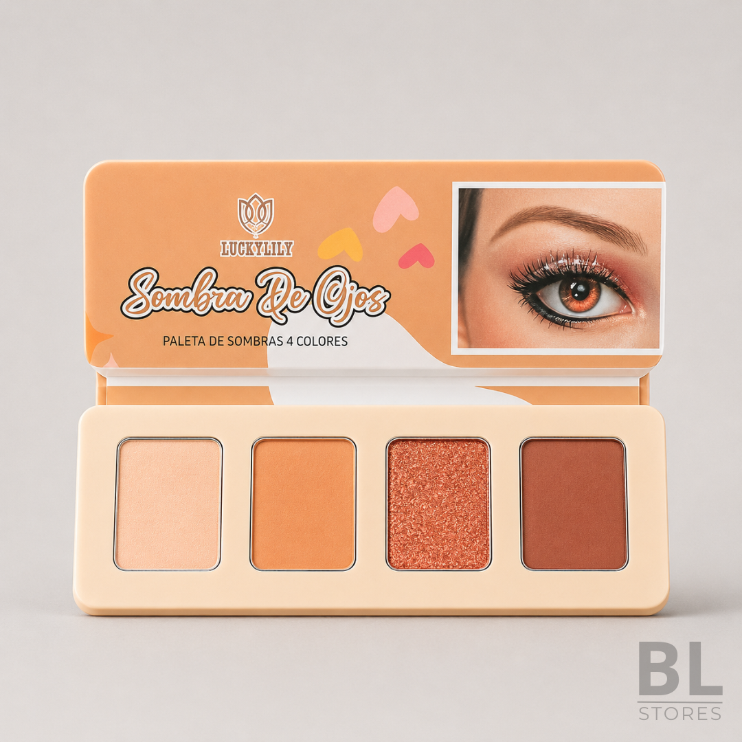 Paleta de Sombras 4 colores Peach Luckylily